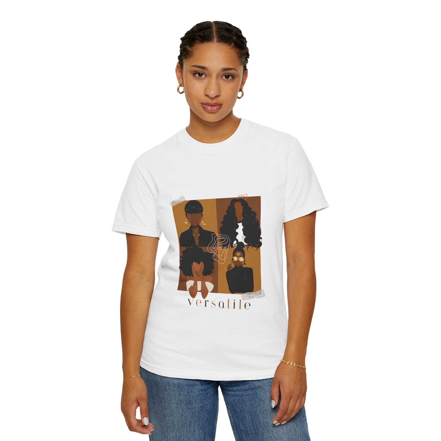 Versatile Unisex Garment-Dyed T-Shirt with Artistic Design