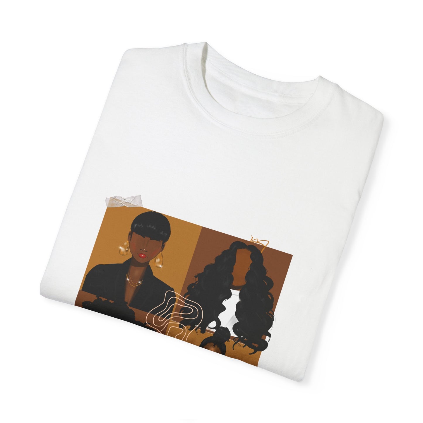 Versatile Unisex Garment-Dyed T-Shirt with Artistic Design