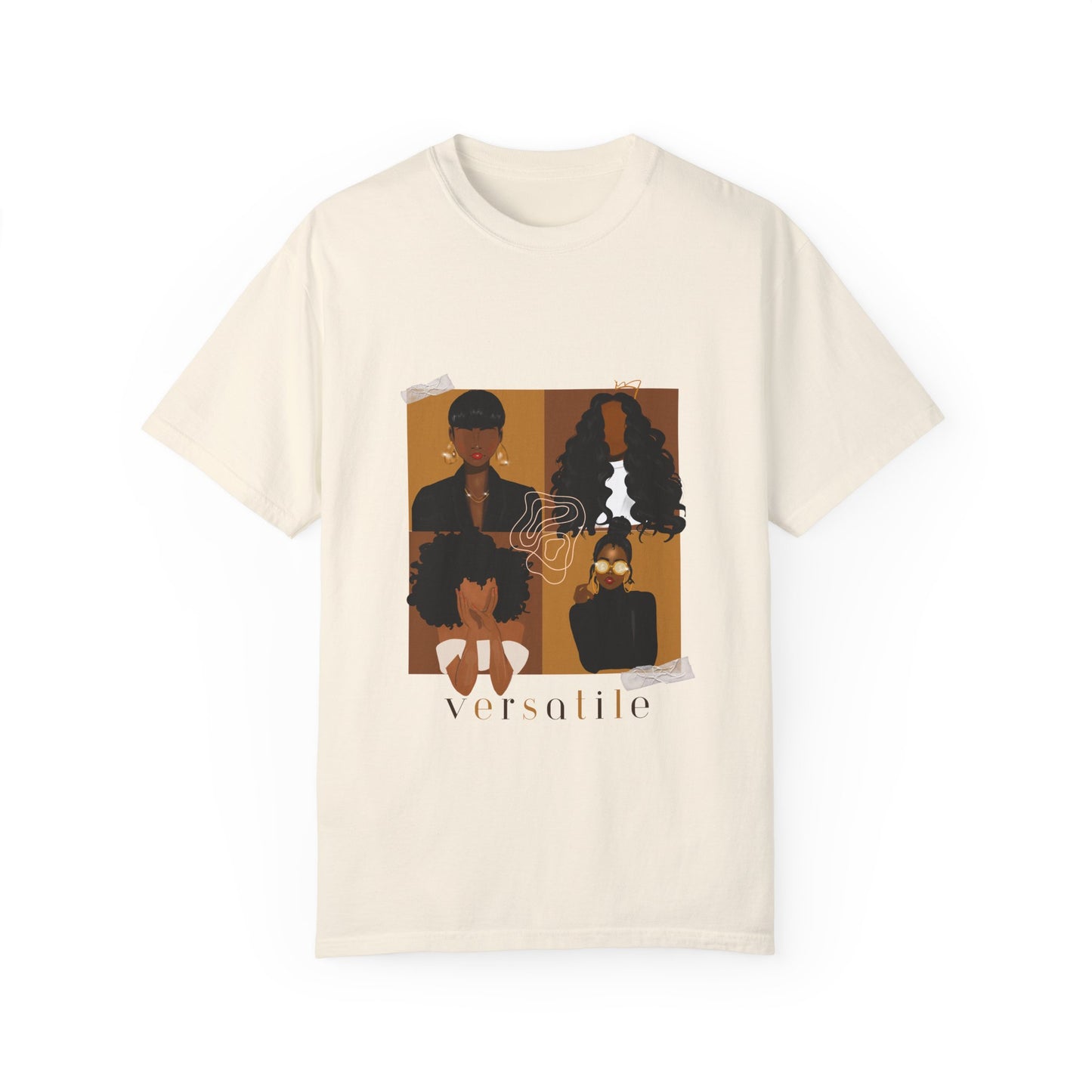 Versatile Unisex Garment-Dyed T-Shirt with Artistic Design