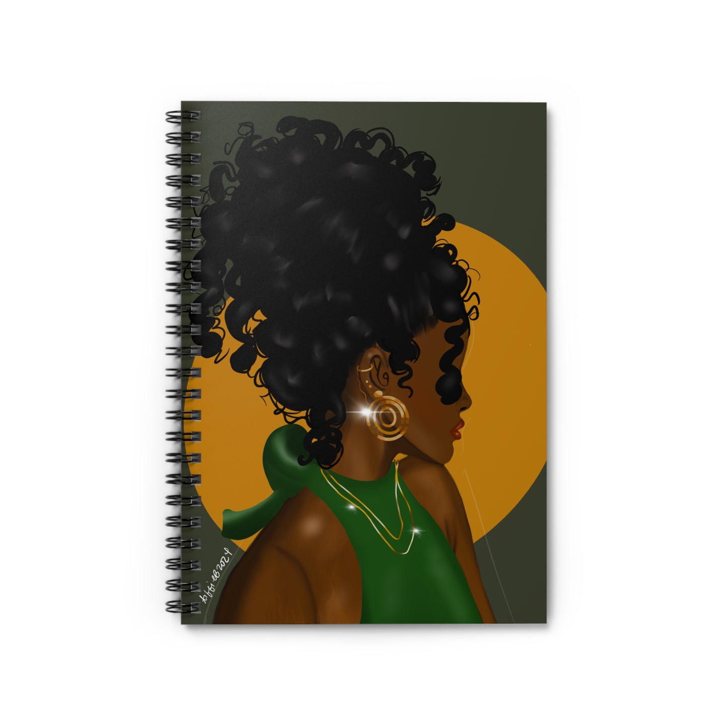 Elegant Curly Hair Spiral Notebook – Inspirational Writing Journal for Creative Souls
