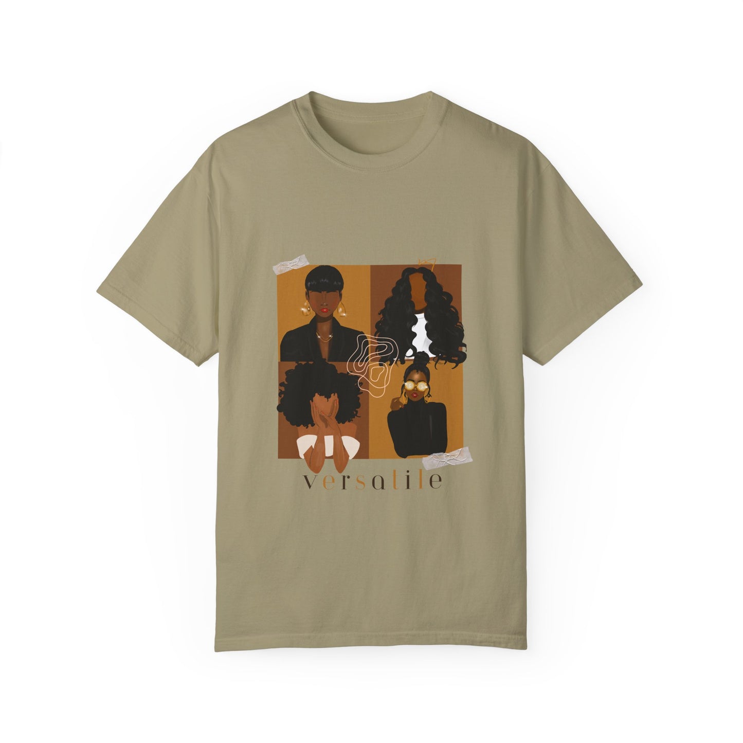 Versatile Unisex Garment-Dyed T-Shirt with Artistic Design