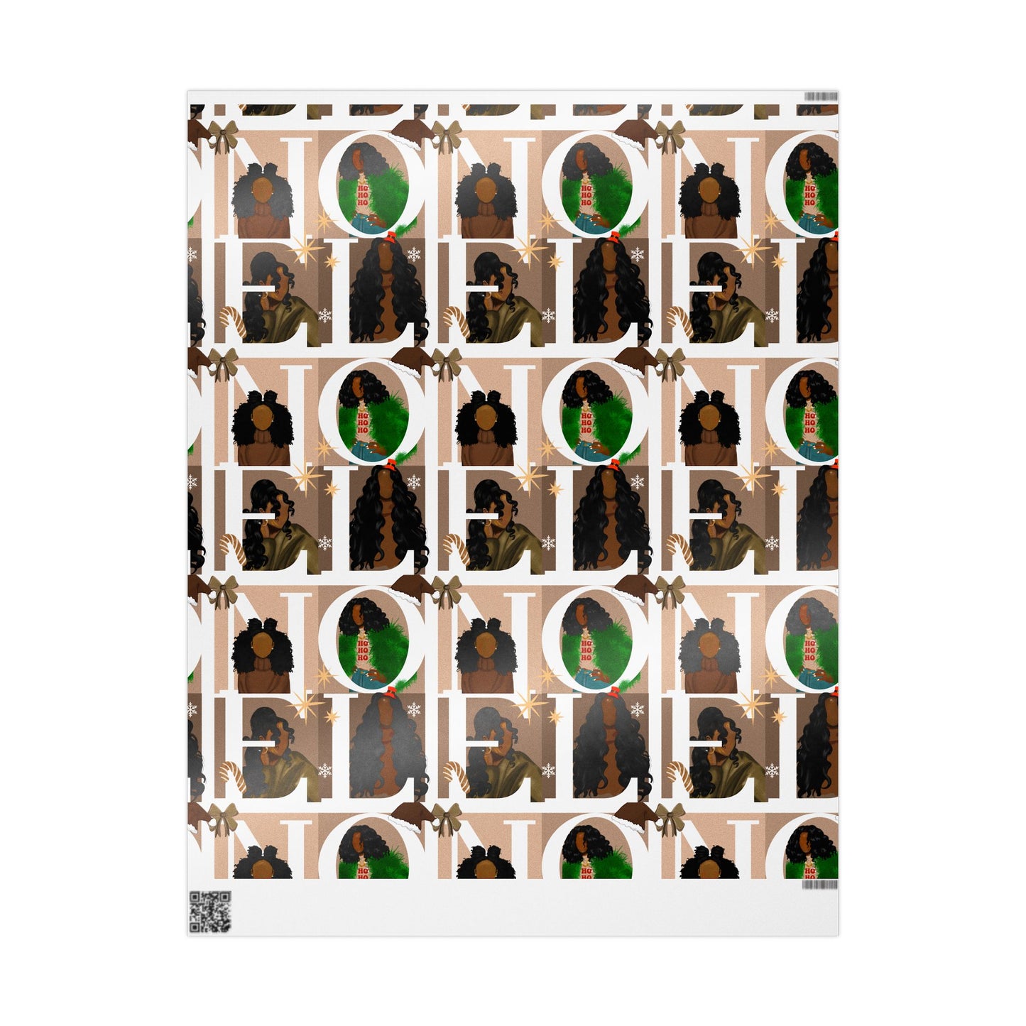 Festive Hair-Themed Wrapping Paper for Christmas & Celebrations