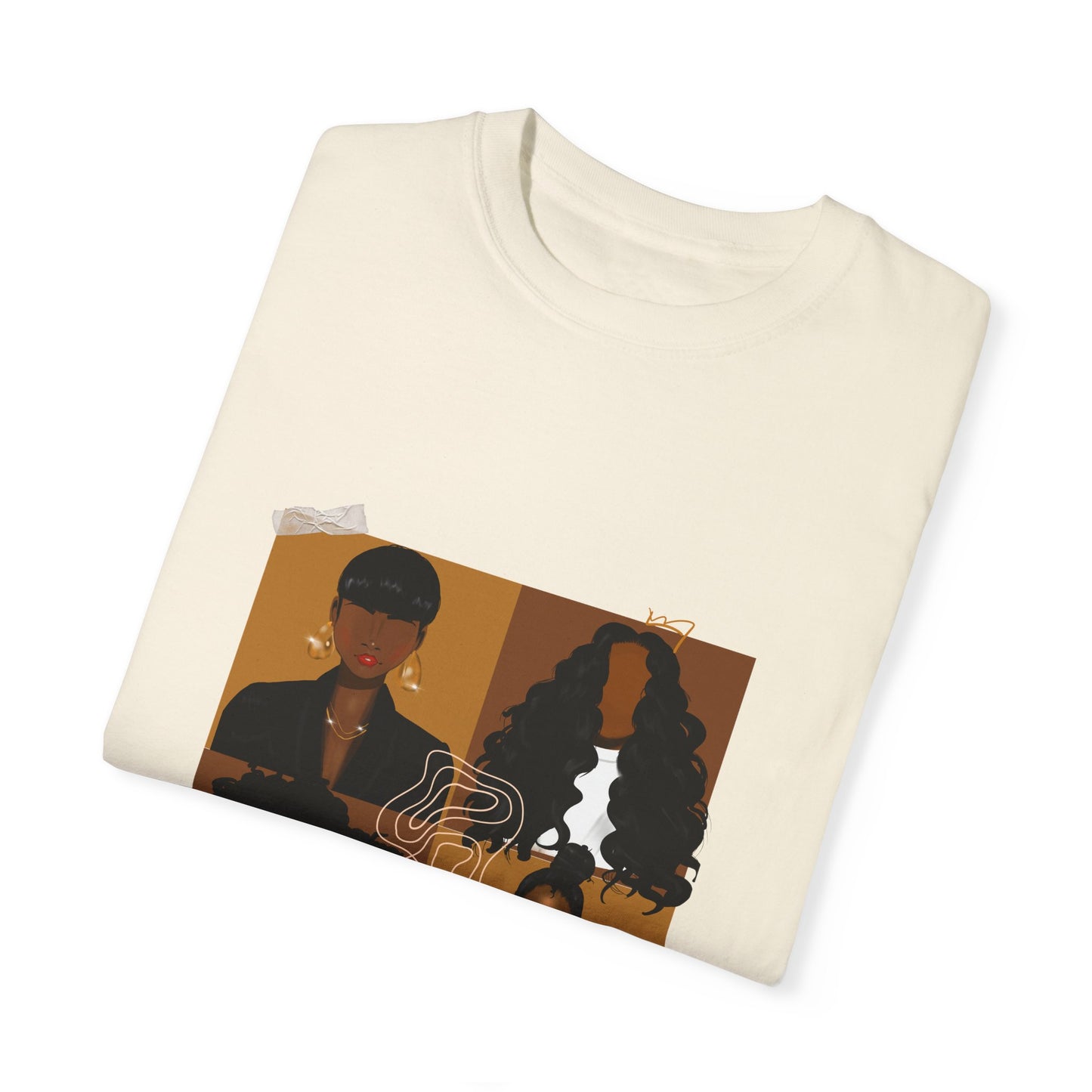 Versatile Unisex Garment-Dyed T-Shirt with Artistic Design