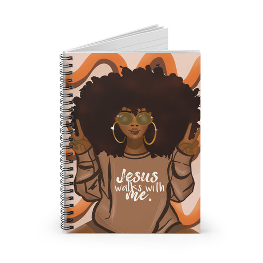 Jesus Walks With Me Spiral Notebook - Ruled Line