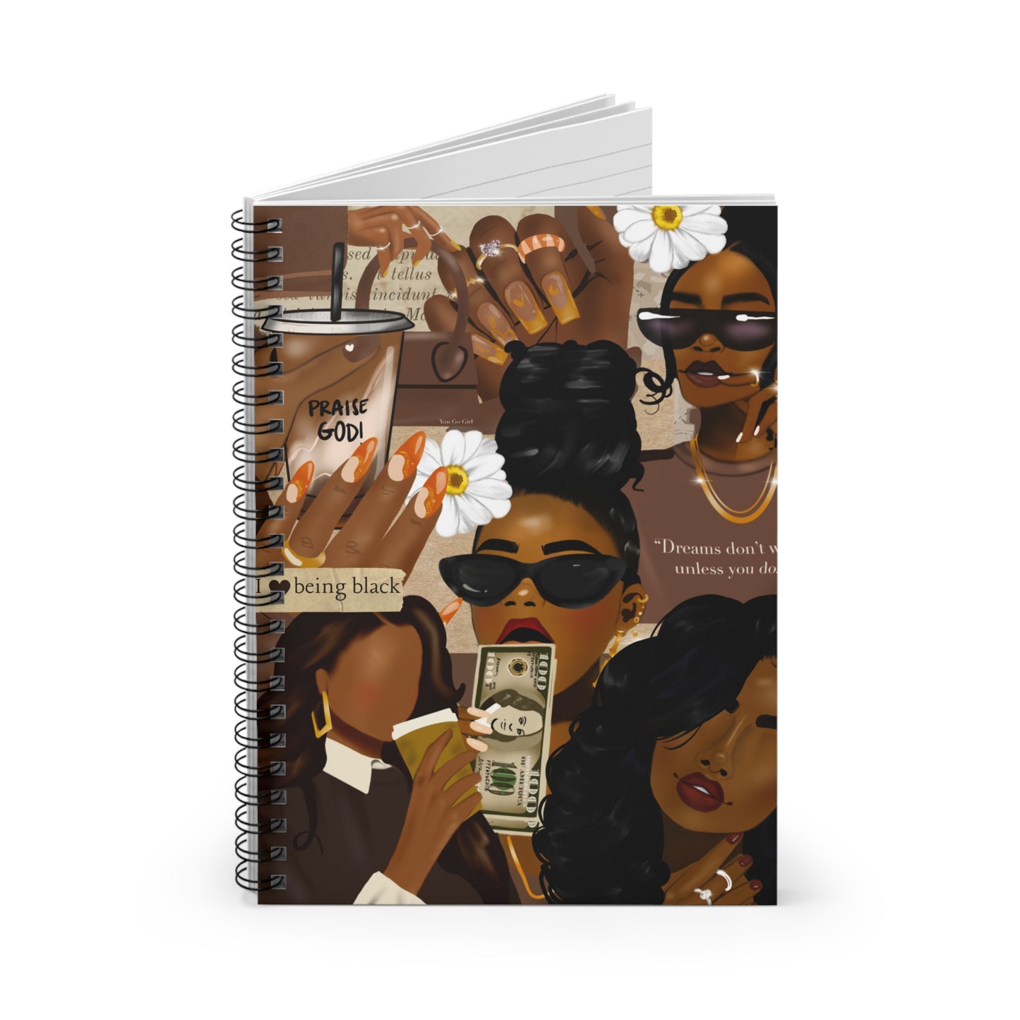 Empowered Black Voices Spiral Notebook - Inspirational Quotes & Chic Design