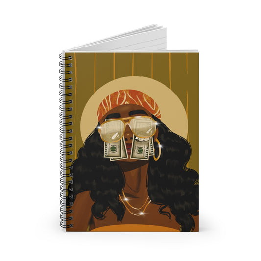 Chic Money Muse Spiral Notebook, Inspirational Journal, Gift for Entrepreneurs, Fashionable Writing Pad, Stylish School Supplies