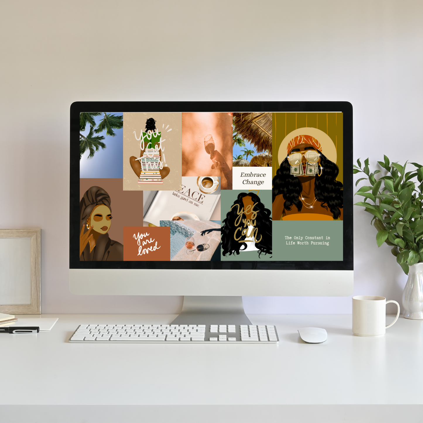 Motivational Desktop Wallpaper Collage | Digital Download for Higher-Self Living