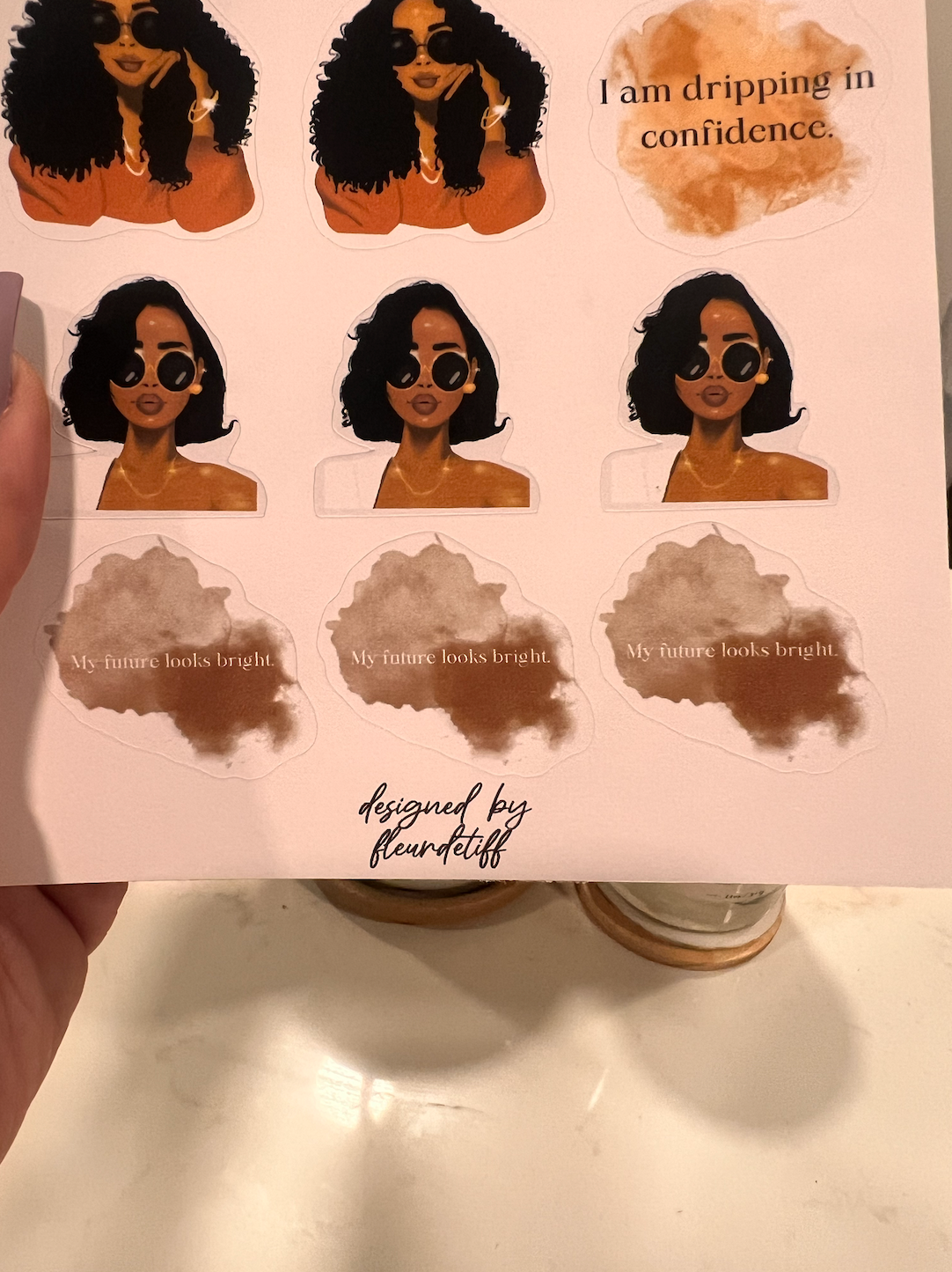 Black Woman Affirmations Sticker Sheet | Kiss Cut Sticker Sheet