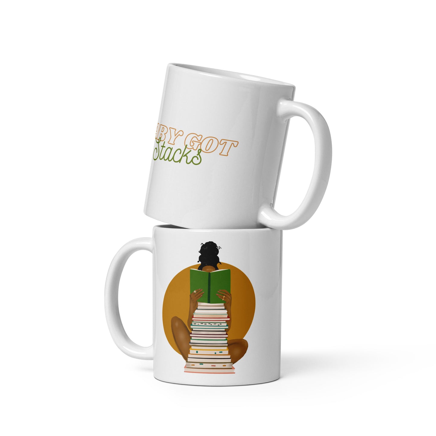 fleur de tiff black girl art mug for booklover