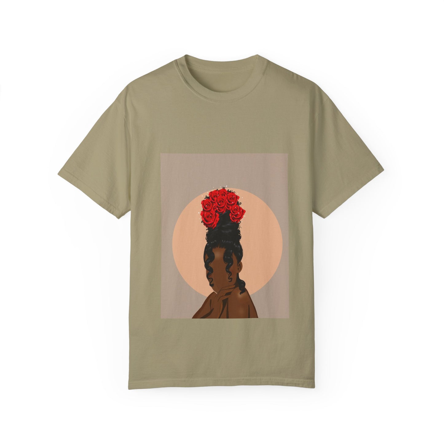 Celebrate beauty, power, and soft strength with the “Crowned in Bloom” graphic tee by Fleur De Tiff. Featuring original art of a woman crowned in roses, this shirt is made for the bold, the creative, and the soulful.