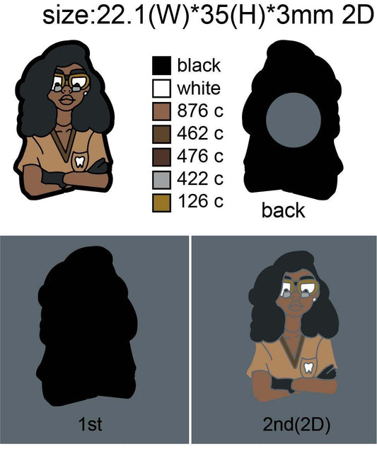 Dentist Croc Charms | RDH  Gifts| Black Doctor