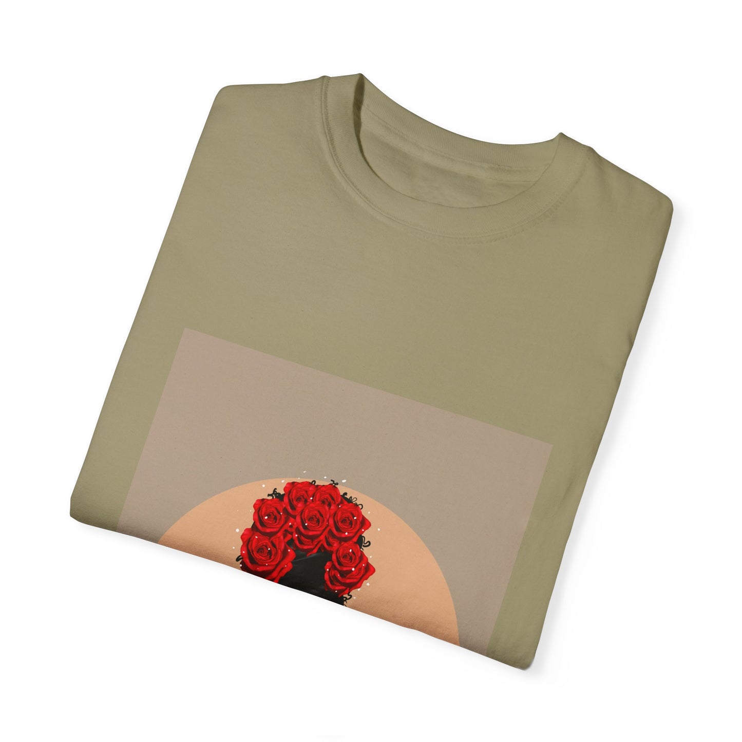 Celebrate beauty, power, and soft strength with the “Crowned in Bloom” graphic tee by Fleur De Tiff. Featuring original art of a woman crowned in roses, this shirt is made for the bold, the creative, and the soulful.