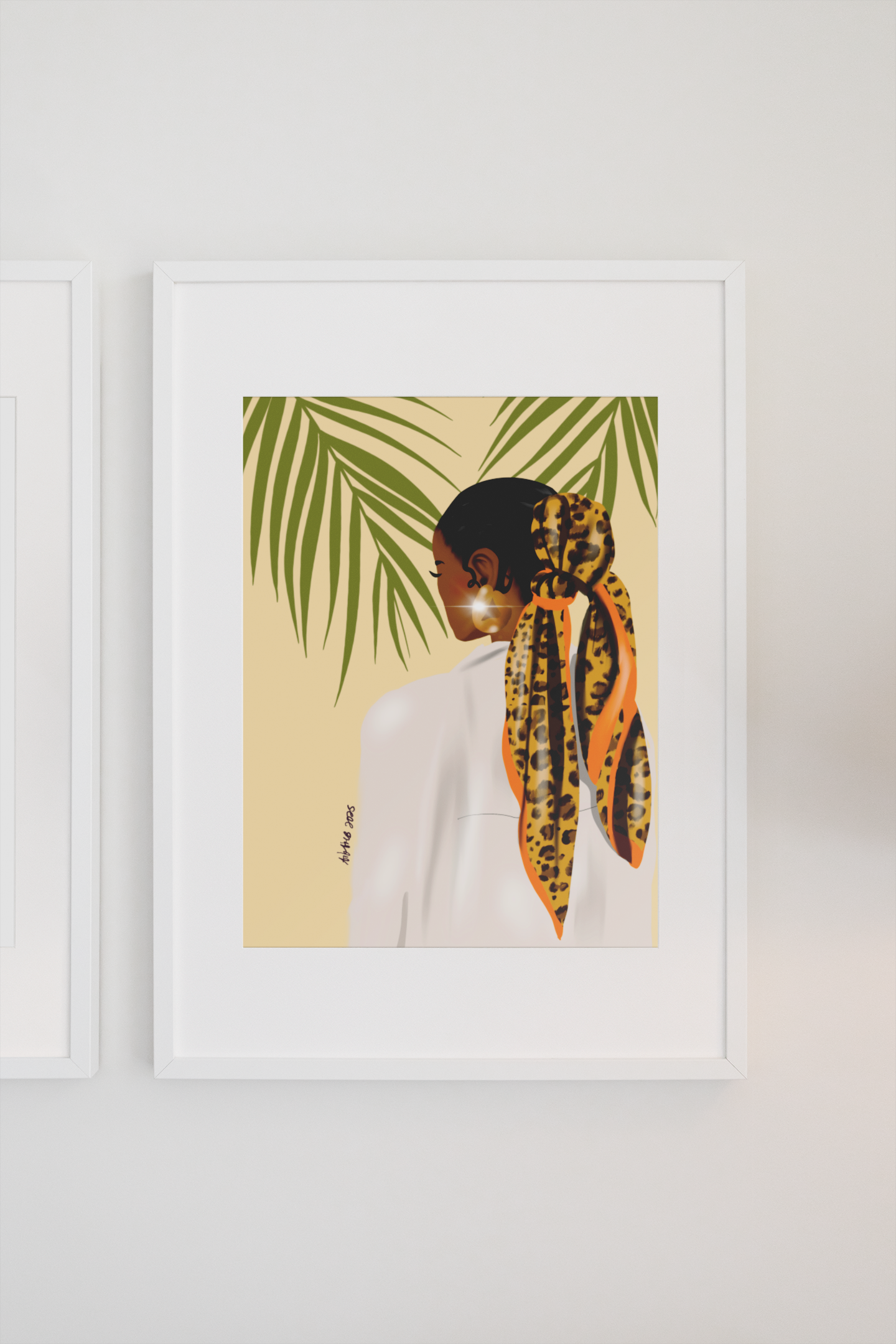 black girl art print, 8x10 art print, headwrap wall art, afrocentric wall decor, modern Black art, minimalist woman print, Fleur De Tiff print, ethnic wall art, empowering home decor, Black woman with headscarf illustration
