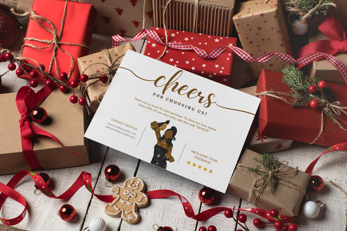 Cheers Minimalistic Thank You Insert| Instant Download | Personalize