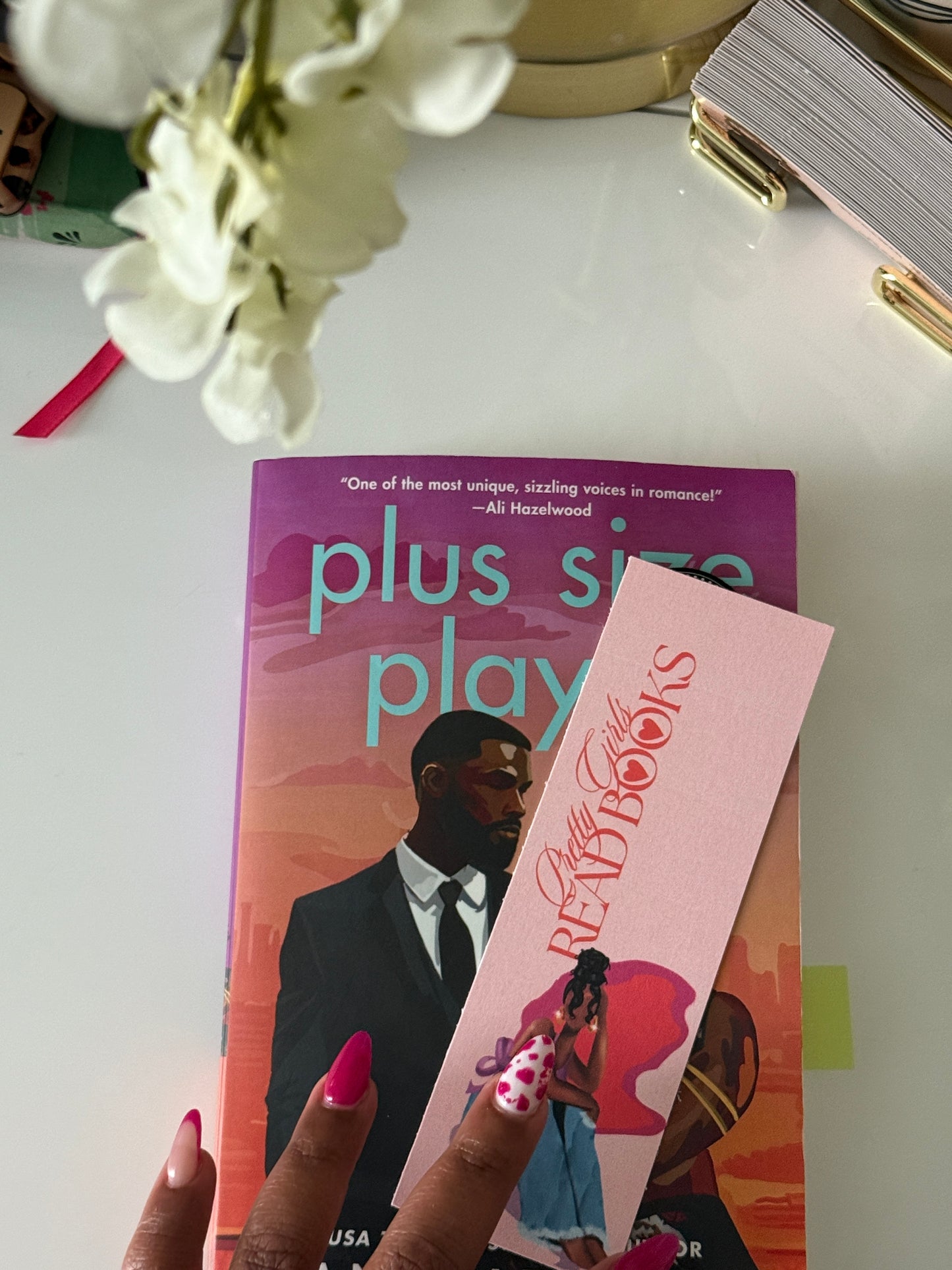 colorful laminated cardstock bookmark with black woman