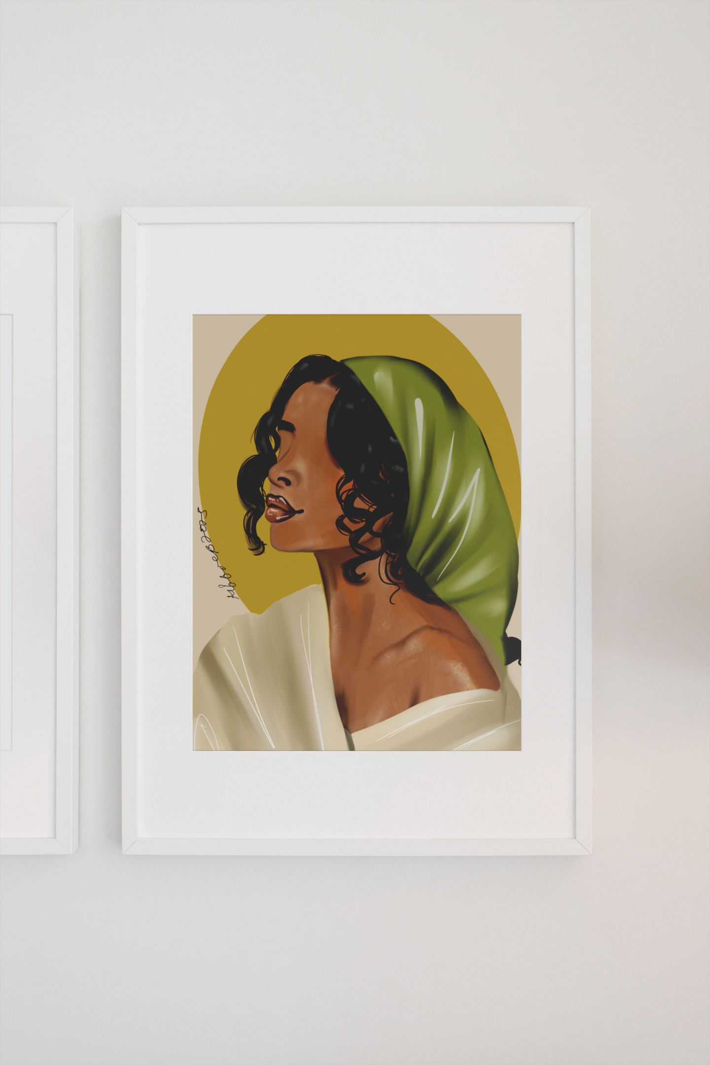 Wrapped in Grace” – 8x10 Black Girl Art Print | Headwrap Wall Art | Minimalist Afrocentric Decor