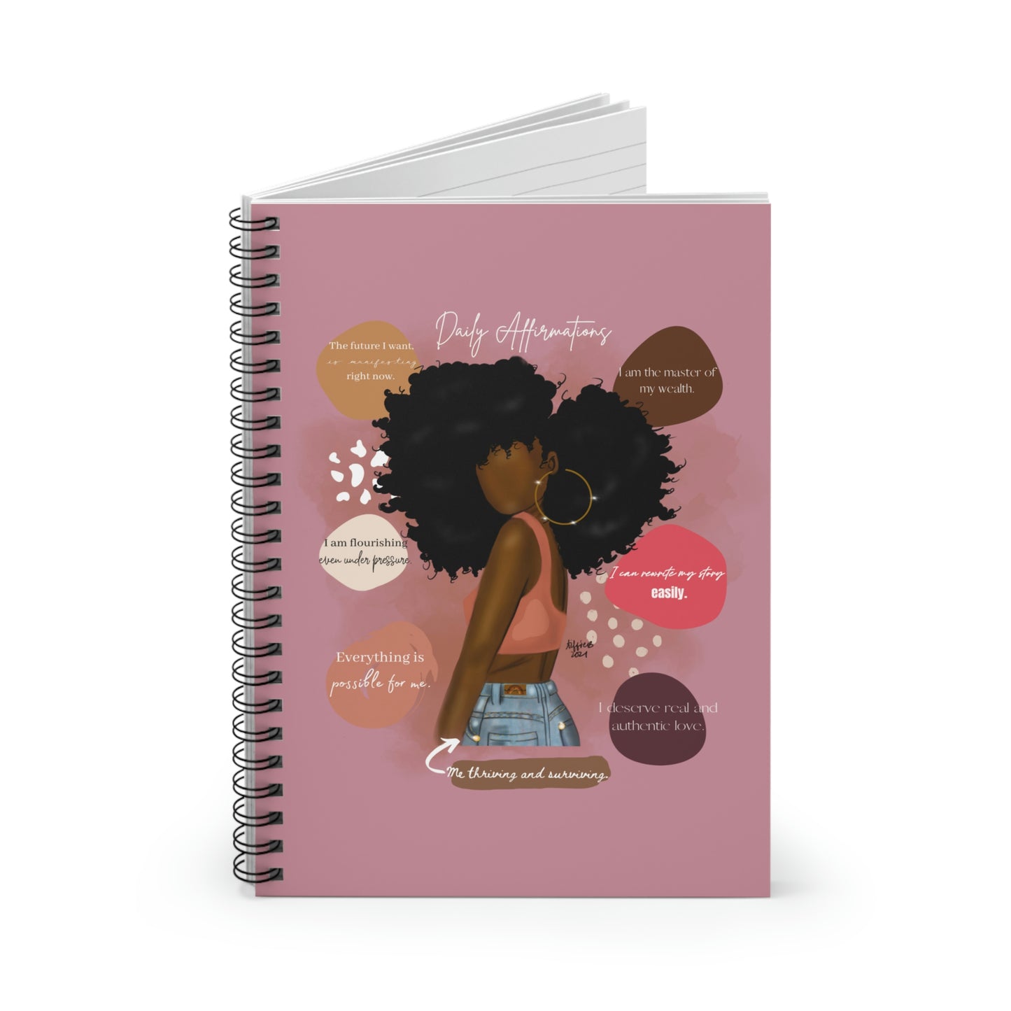 Daily Affirmations Spiral Notebook - Ruled Line