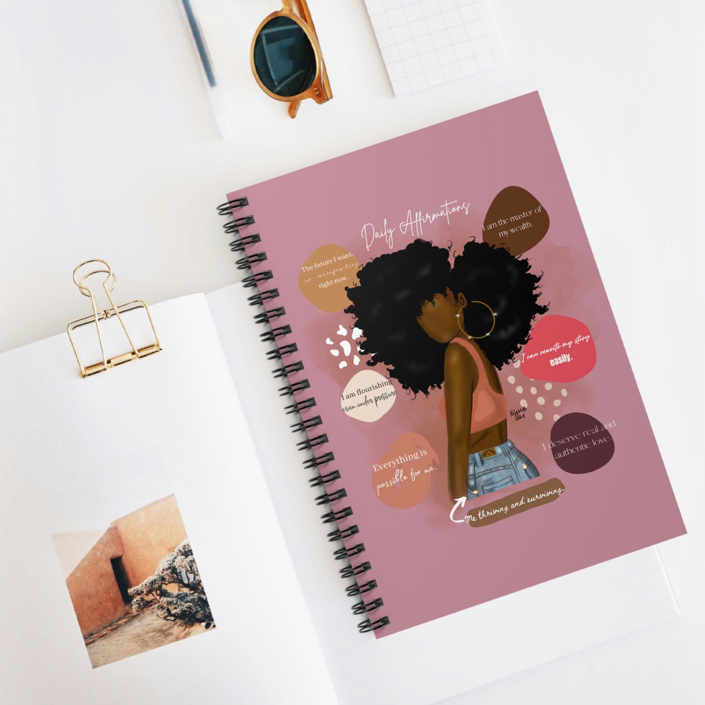 Daily Affirmations Spiral Notebook - Ruled Line