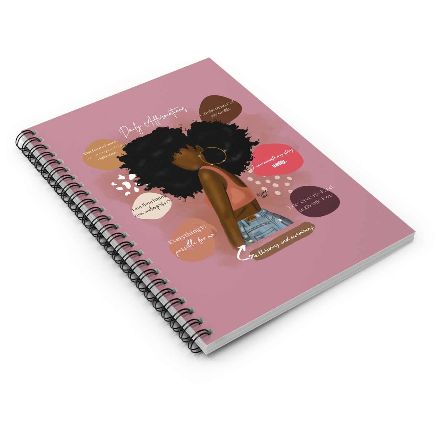 Daily Affirmations Spiral Notebook - Ruled Line