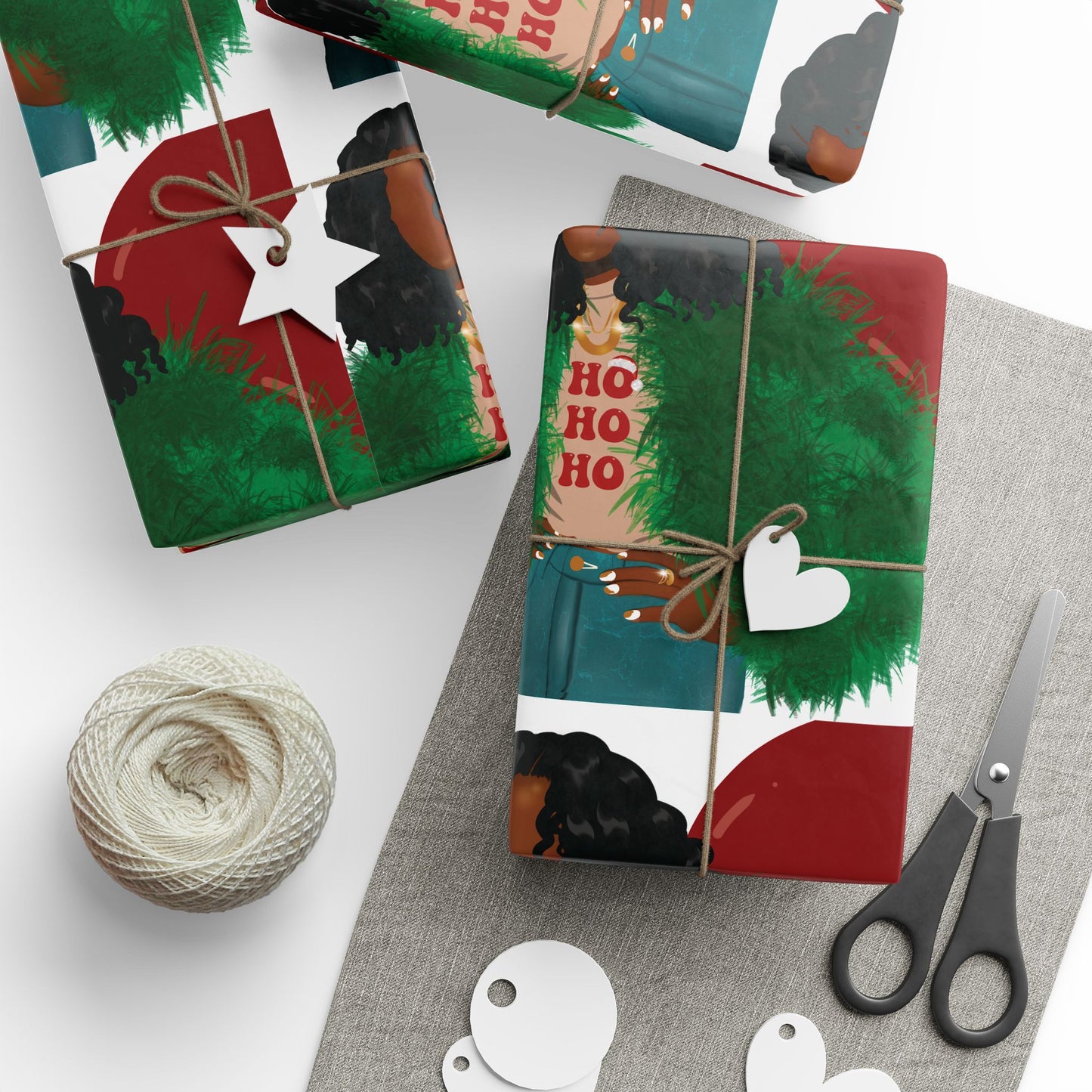 Festive HoHoHo Holiday Wrapping Paper | Unique Stylish Design for Gifts