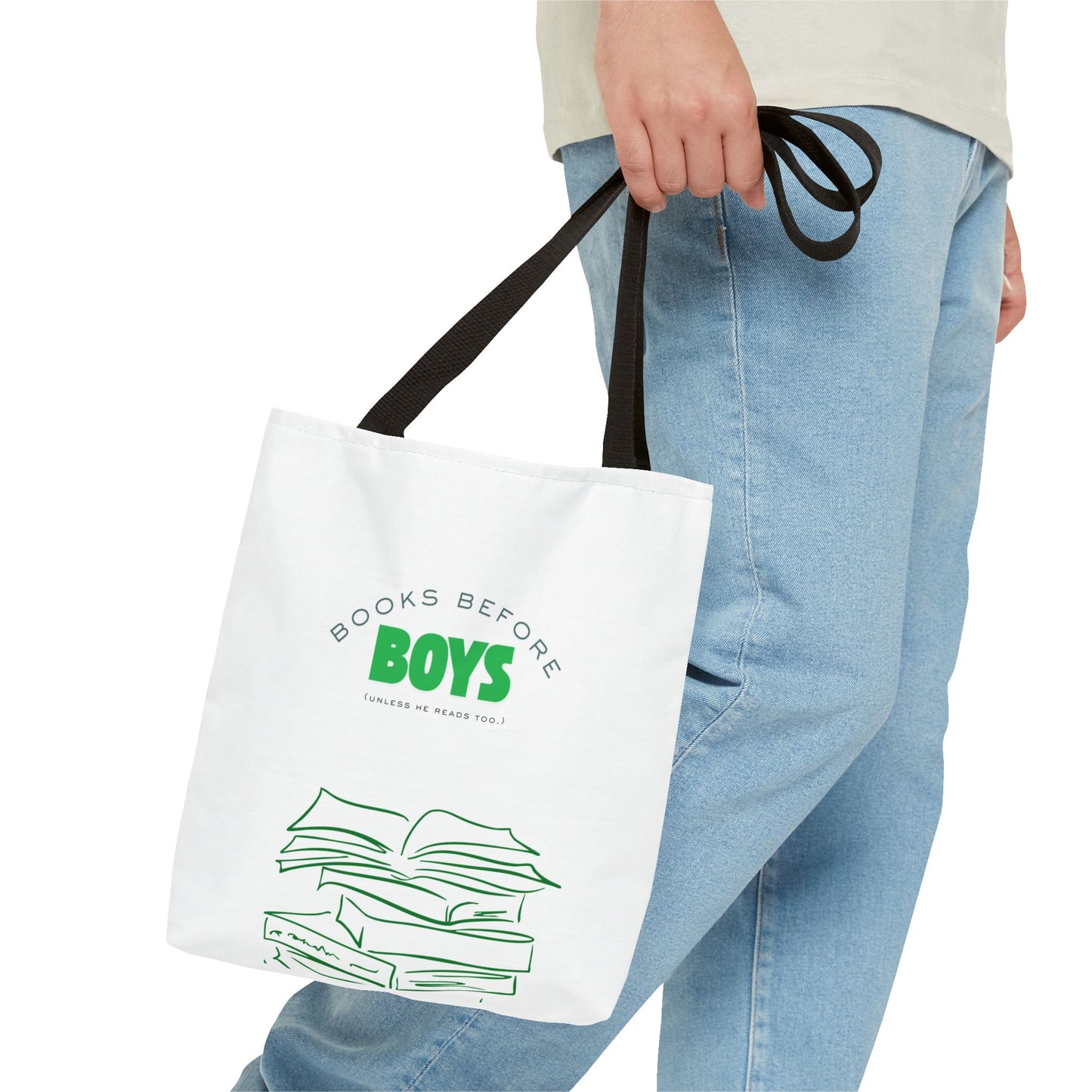 Books Before Boys Tote Bag — Feminist Reader Book Lover Tote