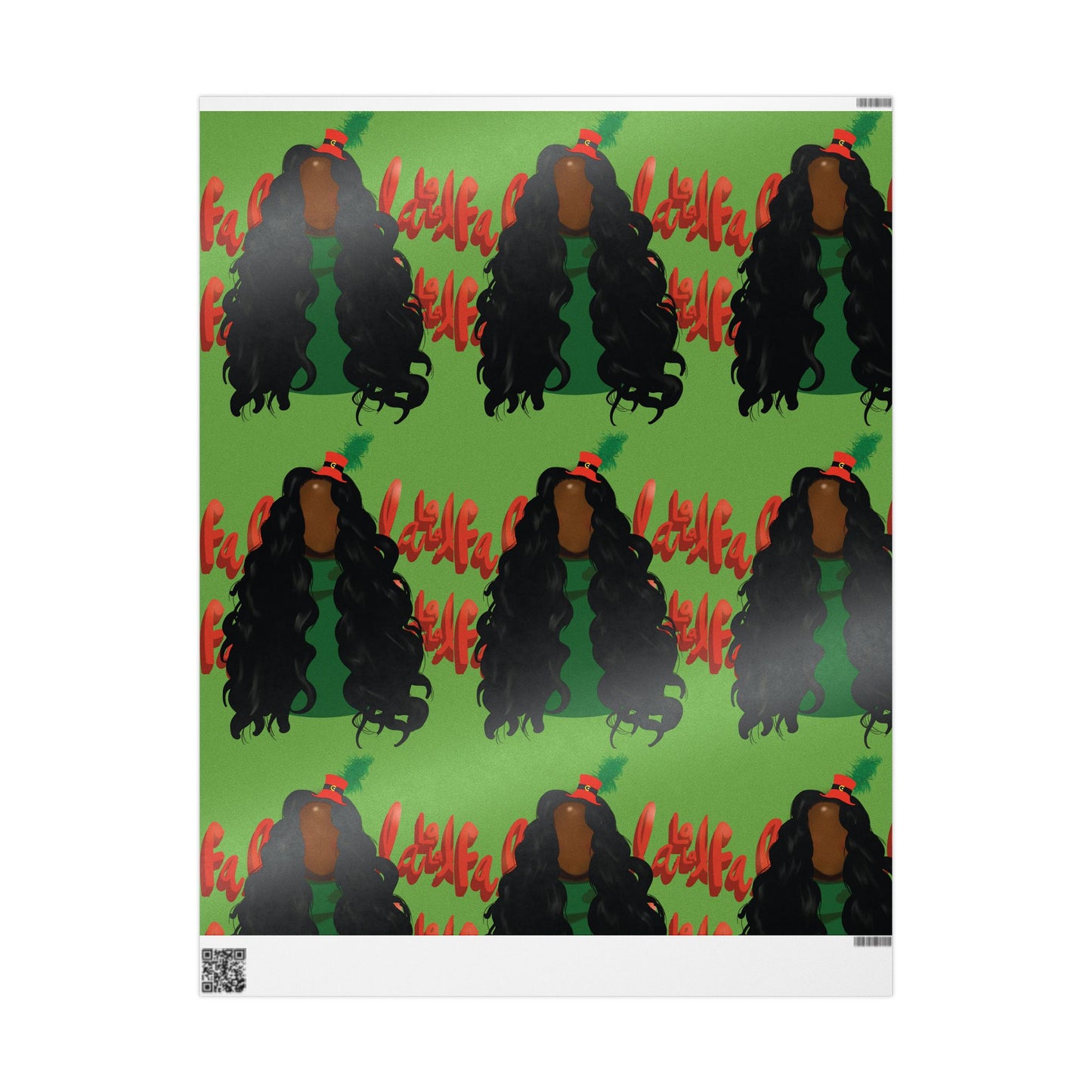 Vibrant Holiday Wrapping Paper with Bold Afro Design