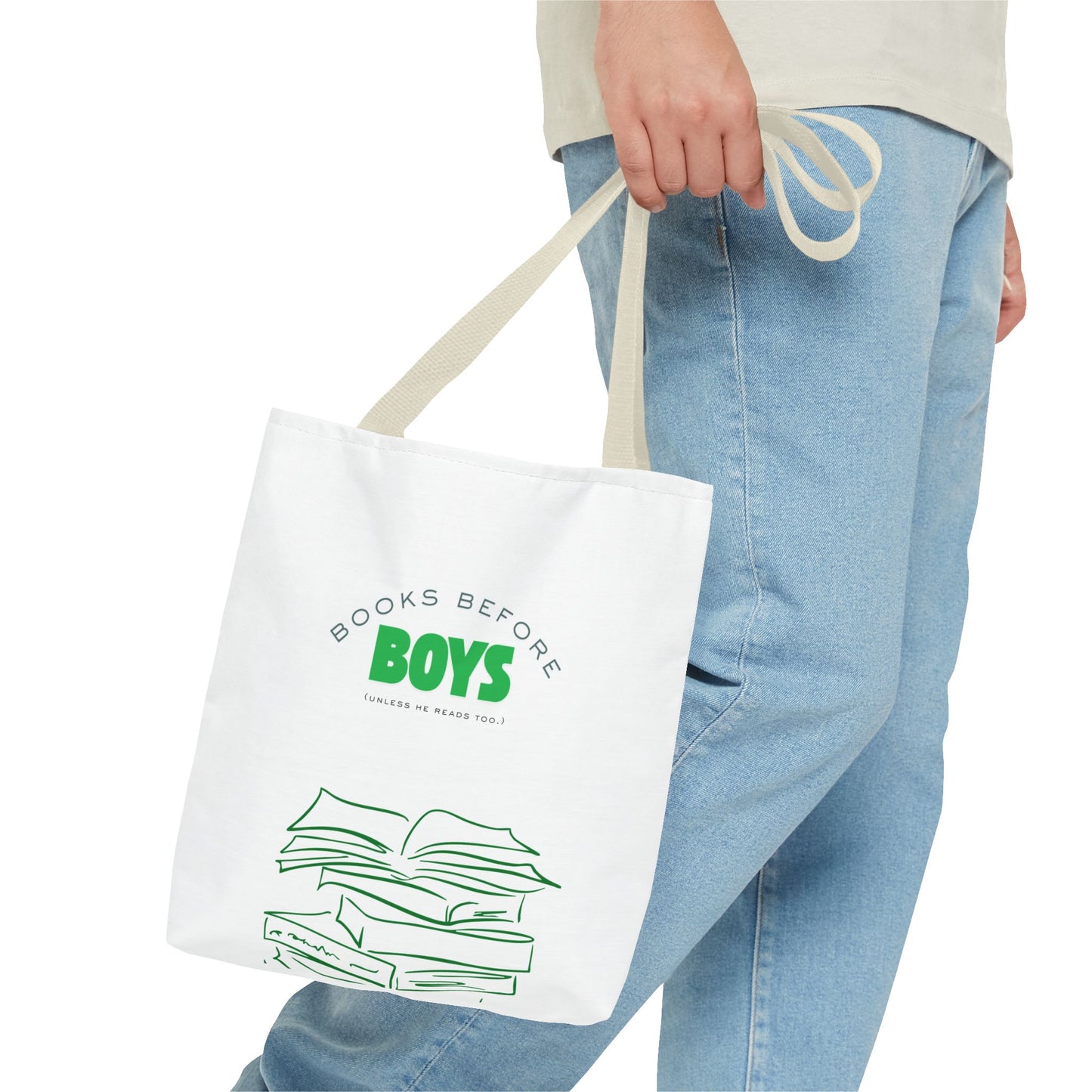 Books Before Boys Tote Bag — Feminist Reader Book Lover Tote