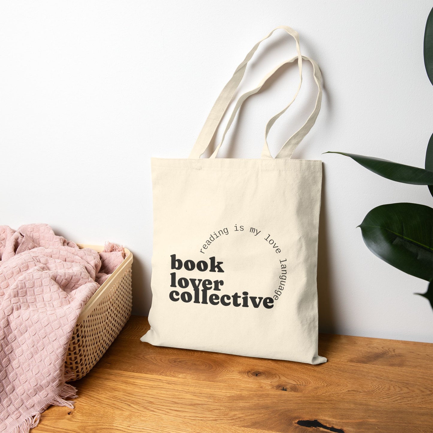 Tote Bag — "Book Lover Collective" Canvas Market Tote