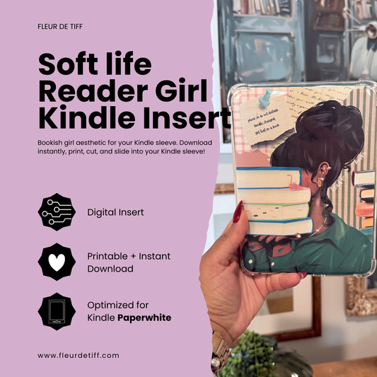 Cozy Bookish Girl Kindle Insert | “Phone on DND” Reader Aesthetic Printable