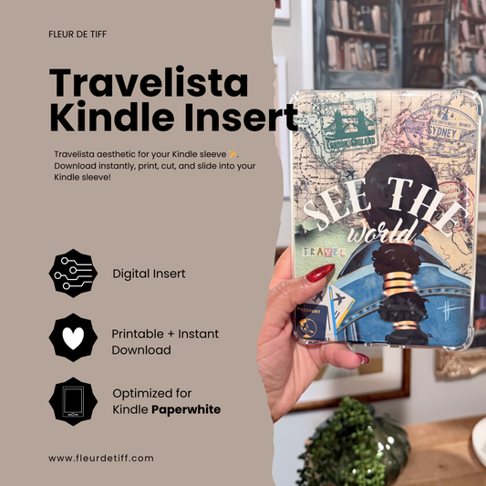 See The World Kindle Insert Printable | Travel Aesthetic Sleeve Insert