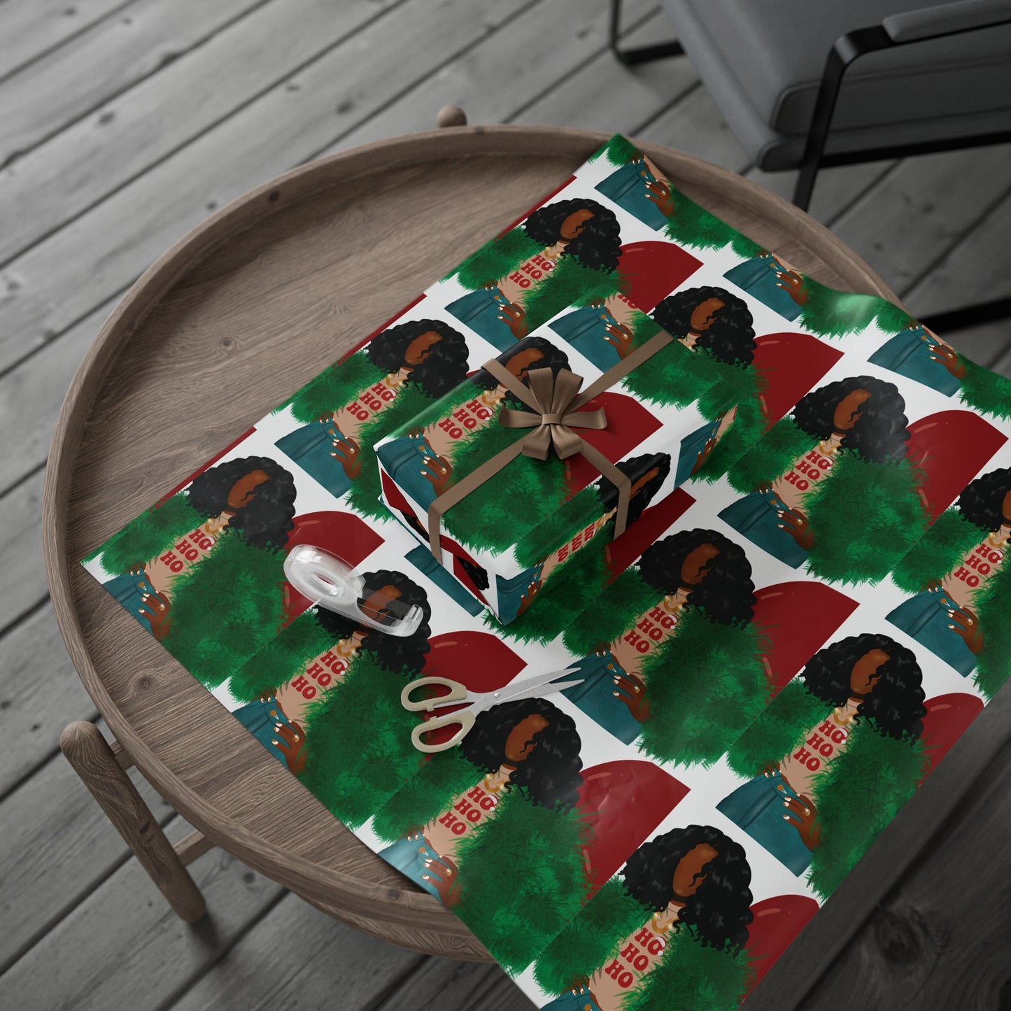 Festive HoHoHo Holiday Wrapping Paper | Unique Stylish Design for Gifts