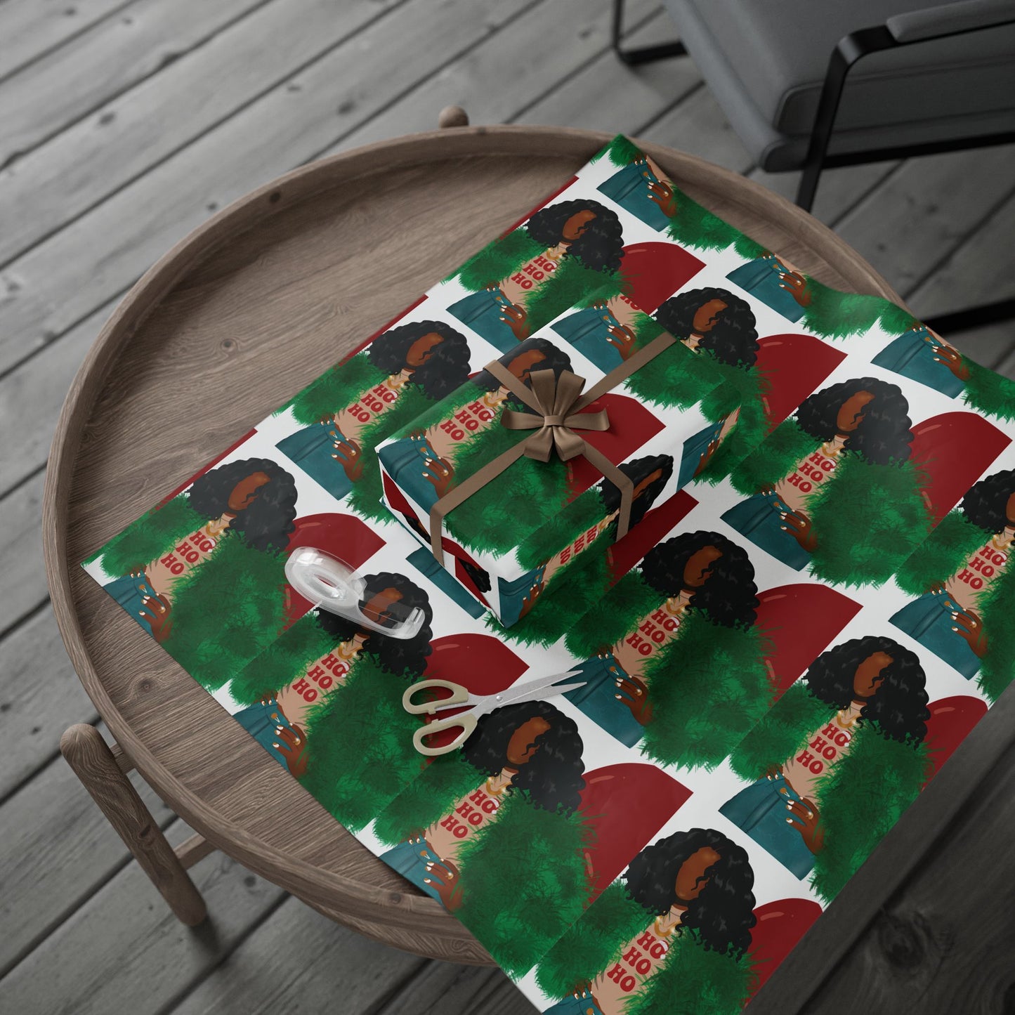 Festive HoHoHo Holiday Wrapping Paper | Unique Stylish Design for Gifts