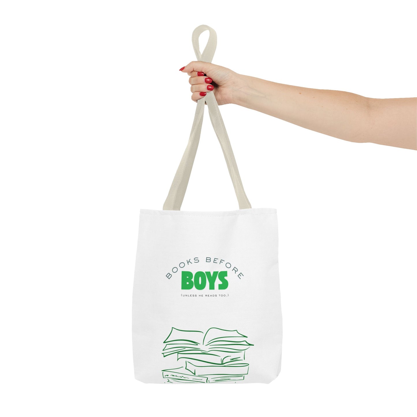 Books Before Boys Tote Bag — Feminist Reader Book Lover Tote