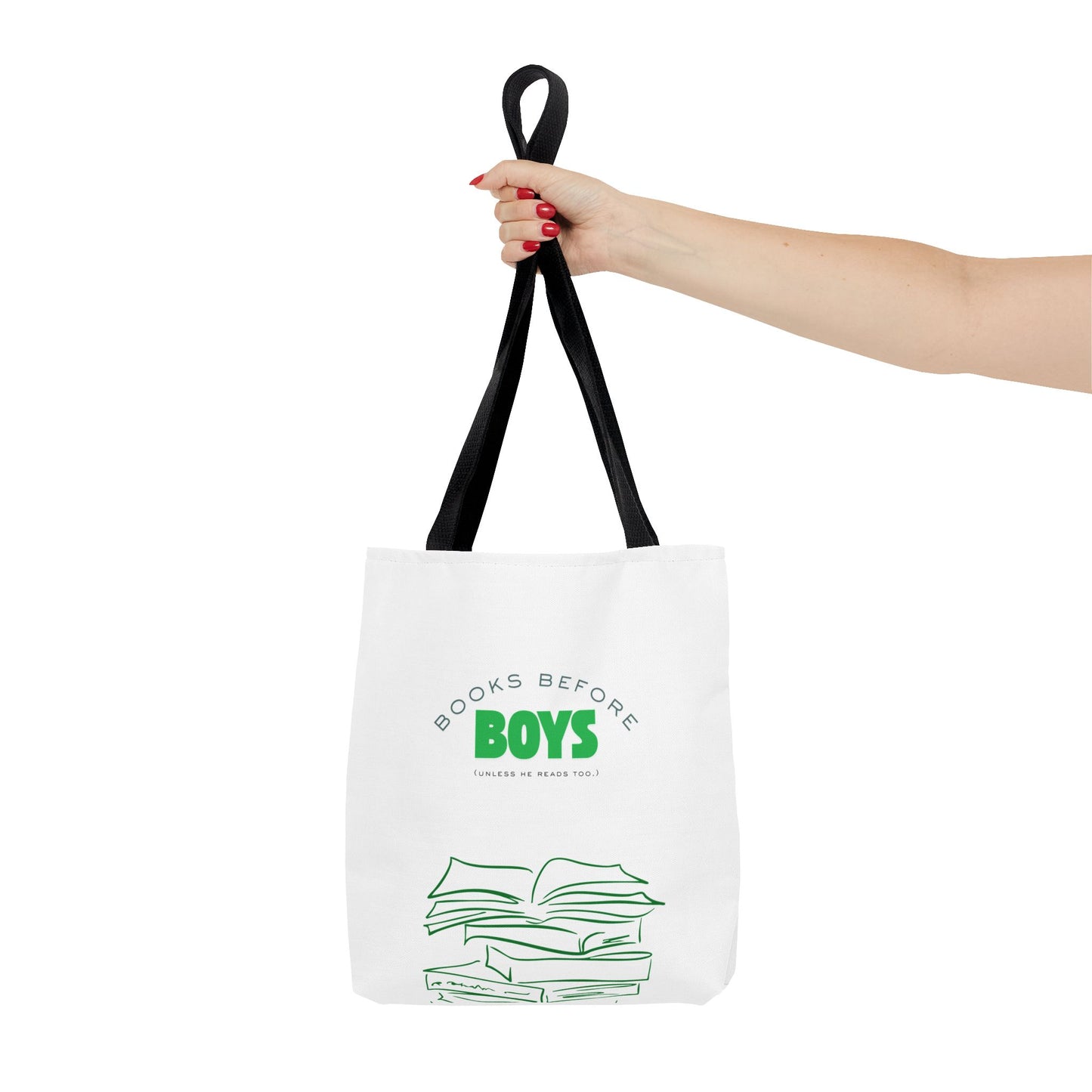 Books Before Boys Tote Bag — Feminist Reader Book Lover Tote