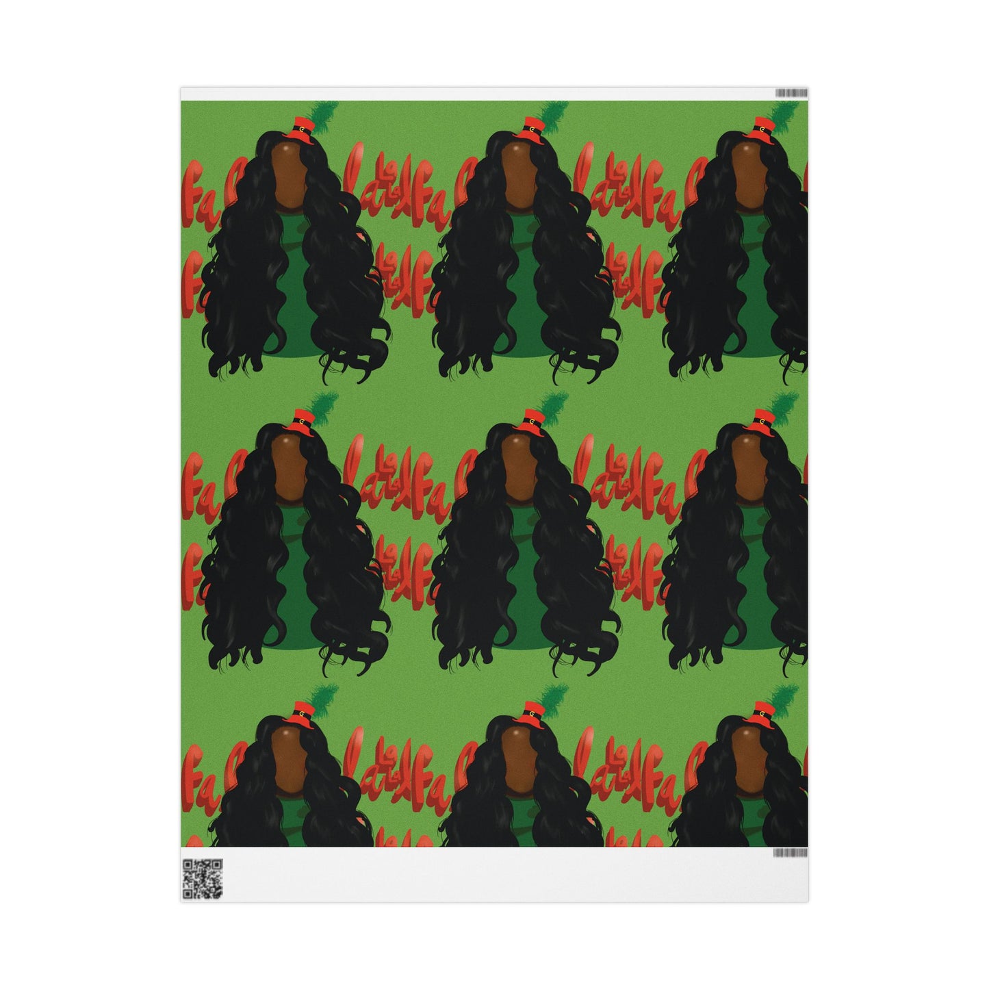 Vibrant Holiday Wrapping Paper with Bold Afro Design