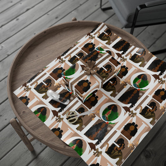 Festive Hair-Themed Wrapping Paper for Christmas & Celebrations