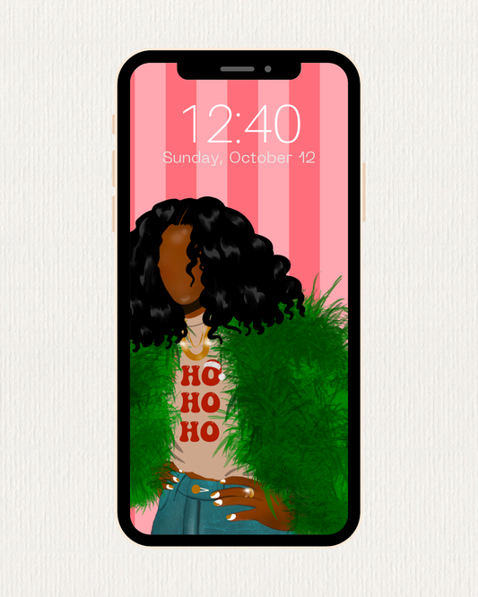 HO HO HO FESTIVE HOLIDAY PHONE WALLPAPER