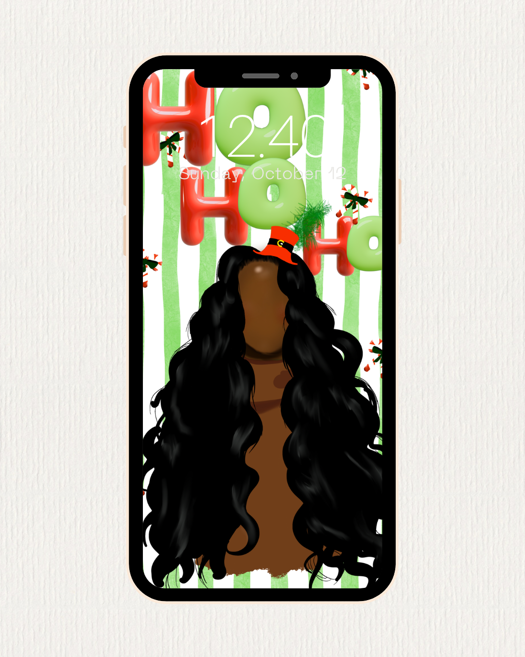 Ho Ho Ho Holiday Glam Phone Wallpaper 🎄✨