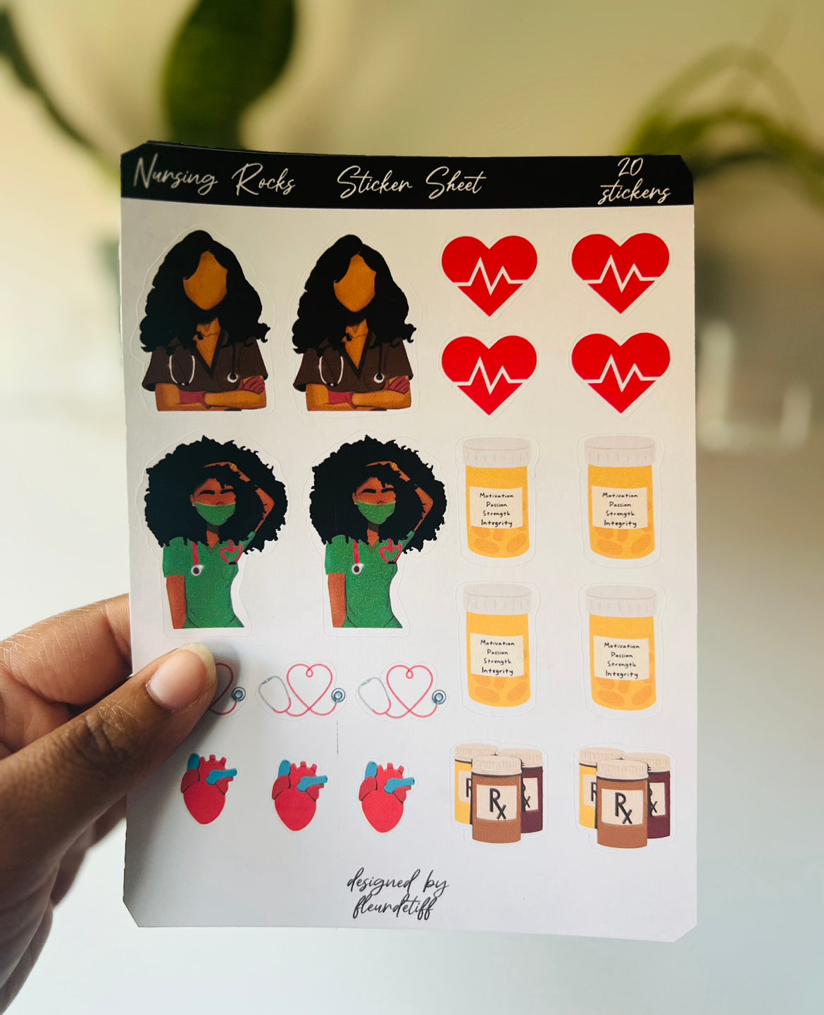 Nursing Rocks Sticker Sheet | Kiss Cut Sticker Sheet