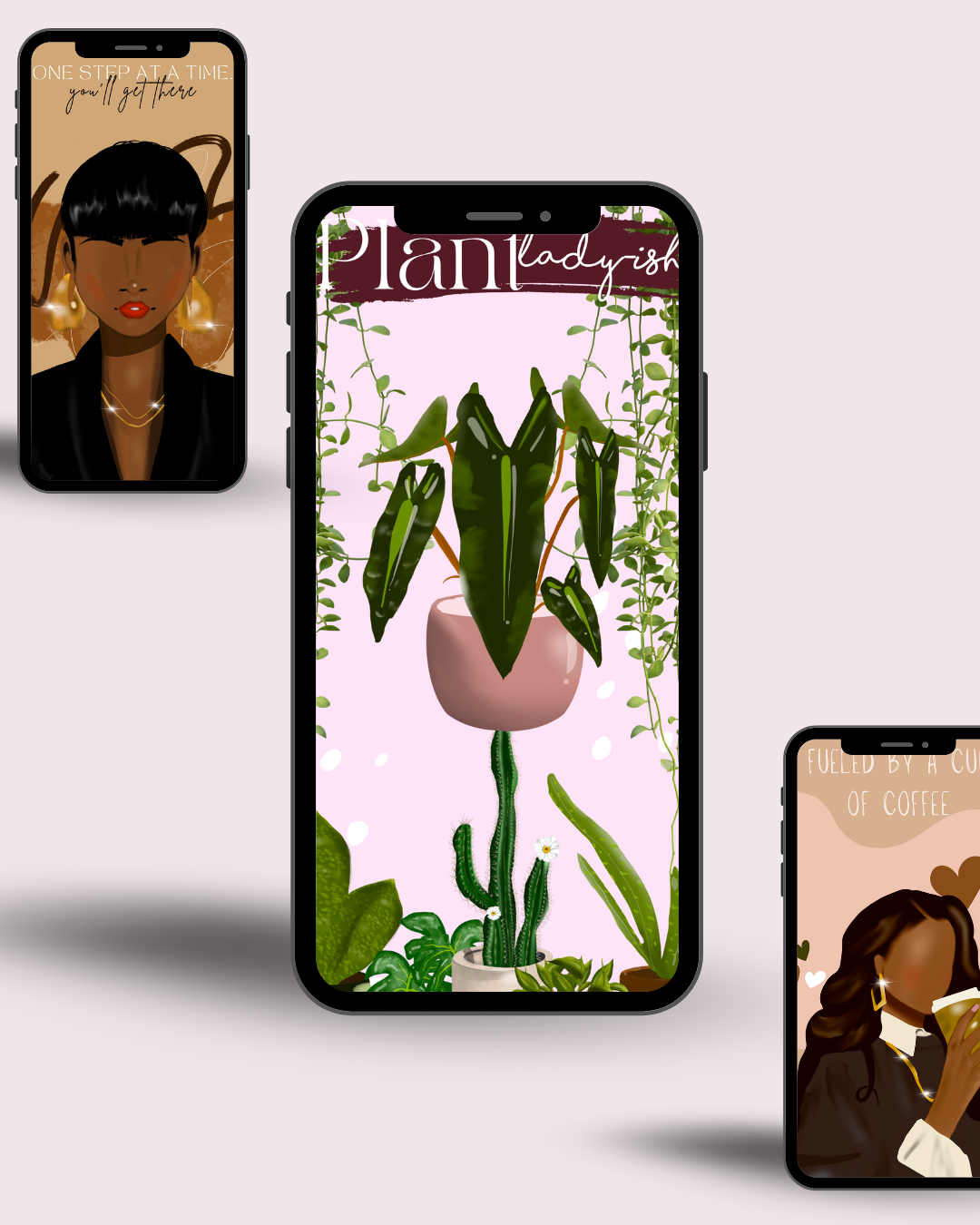 Plant Ladyish" Cellphone Wallpaper – Digital Download | Vibrant Plant Art for Your Screen