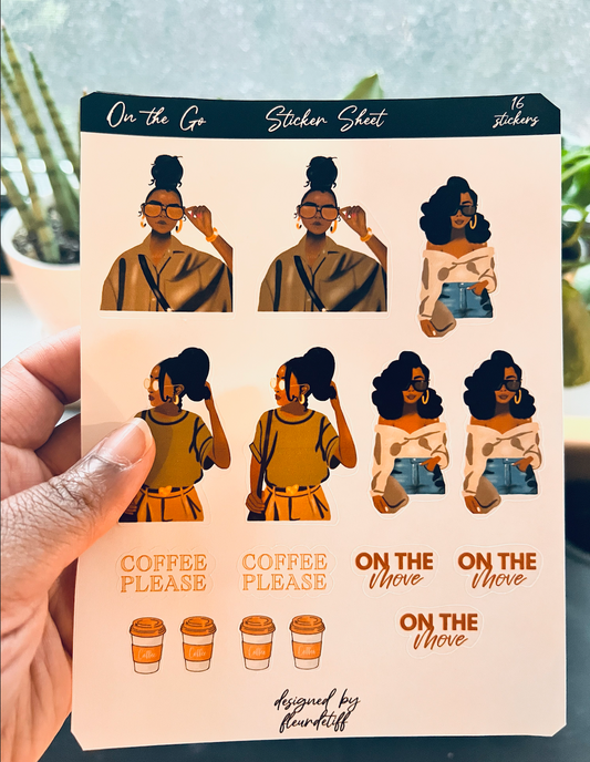 On The Go Sticker Sheet | Kiss Cut Sticker Sheet