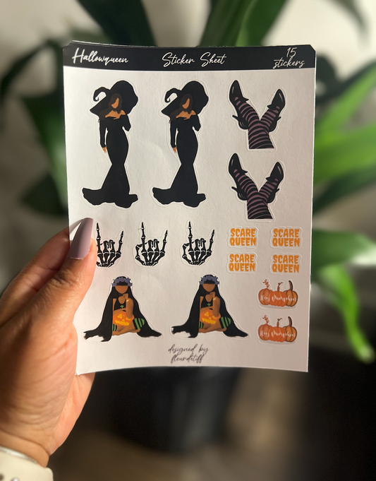 Hallowqueen Sticker Sheet | Kiss Cut Sticker Sheet