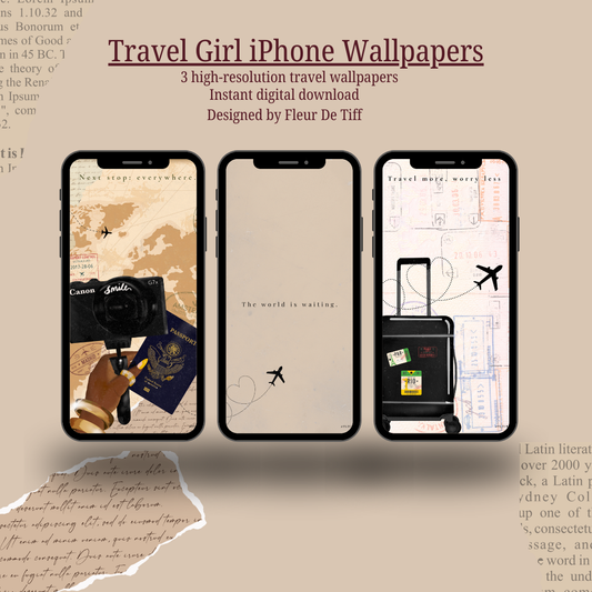 Travel Aesthetic iPhone Wallpaper Set | Wanderlust Phone Wallpapers | Digital Download