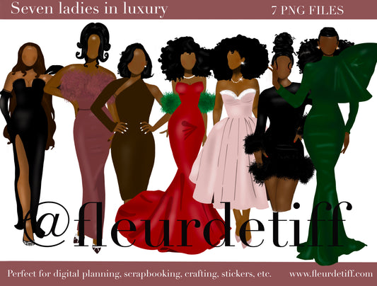 Seven Ladies in Luxury Digital Download-Transparent Files