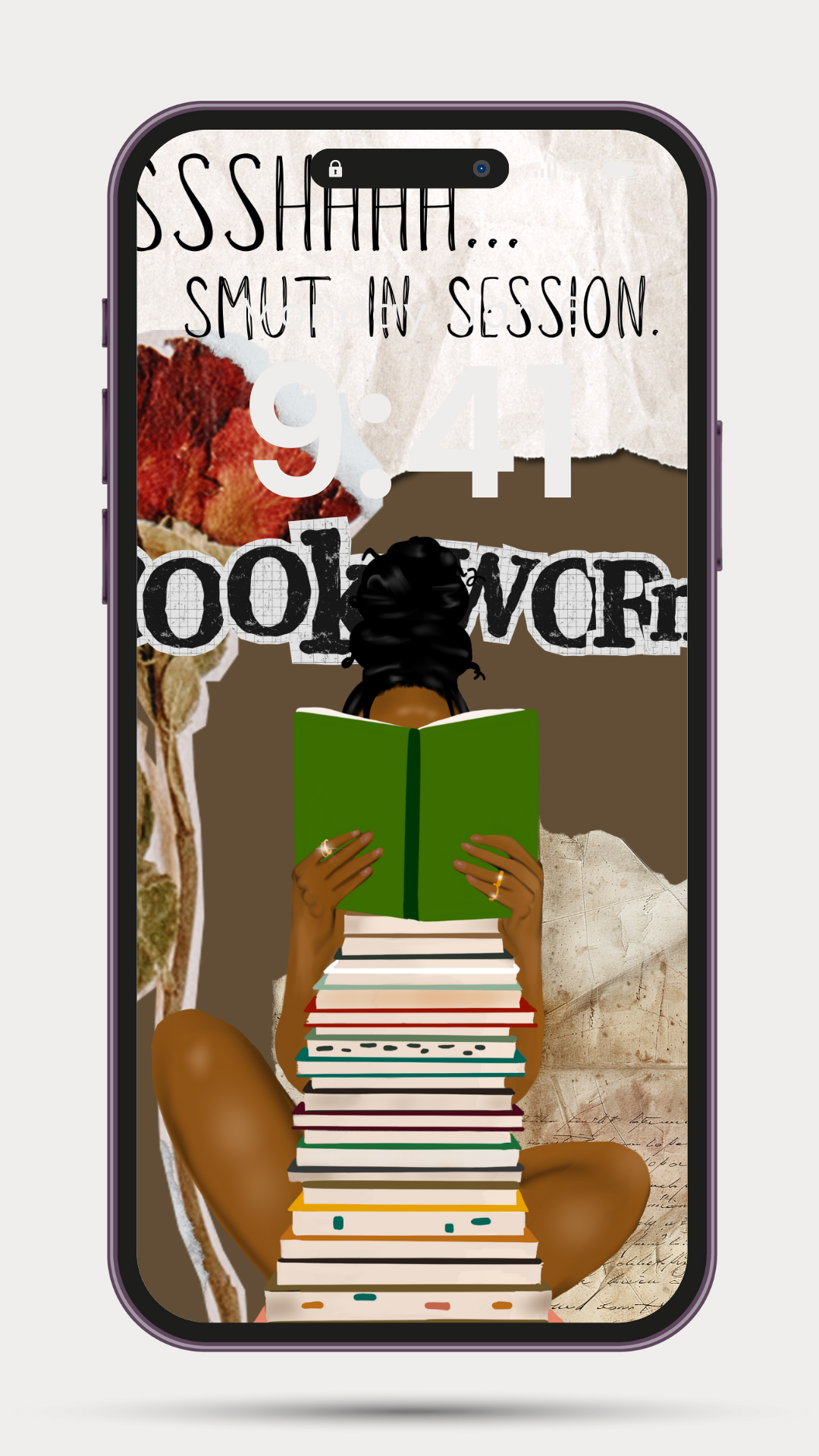 black girl reading illustration