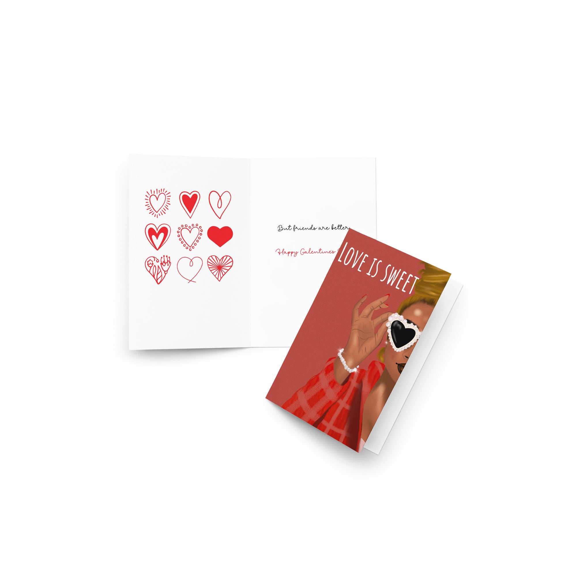 black girl valentines and galentines greeting card