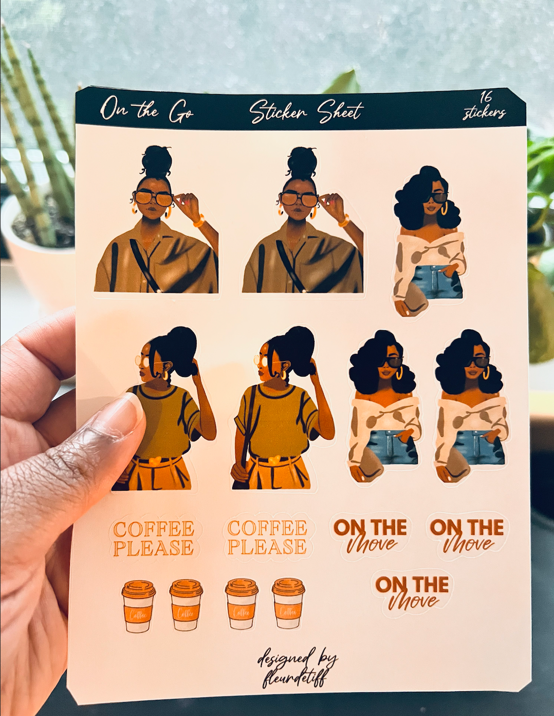 kiss cut sticker sheet for black girls