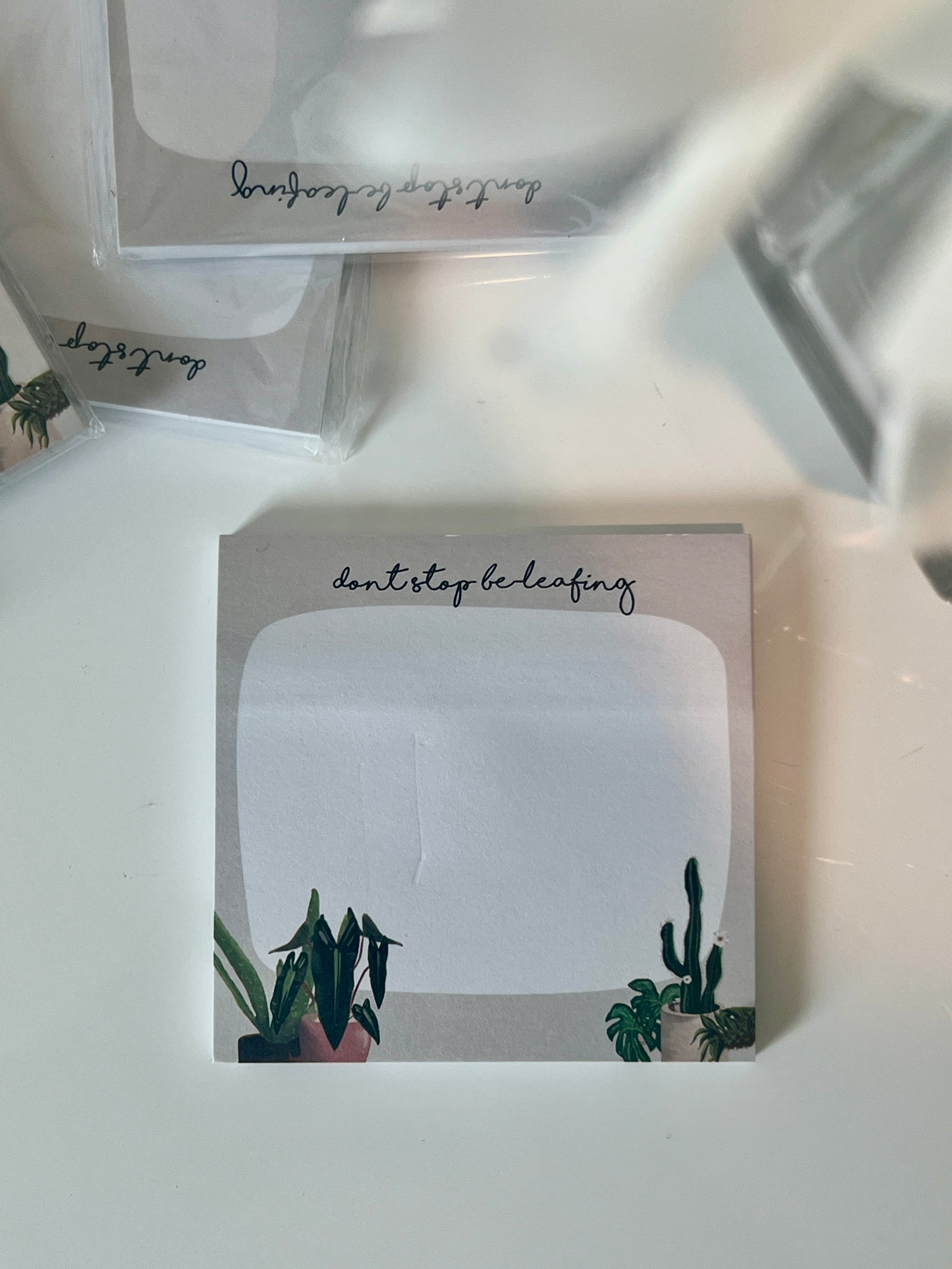 plant stationary plant art gifts for plant lovers cute stationary with grey background and four plant drawings on it with space to write to-do list