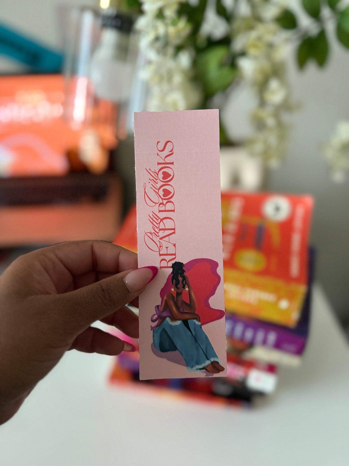 Pretty Girls Read Books Bookmark | Feminine Laminated Reading Accessor