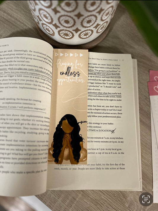 Christian Black Girl Art Bookmark | Neutral Bookmark